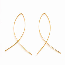 Load image into Gallery viewer, Fish Shaped Dangle Earrings Minimalist Handmade Copper Wire Earring for Women pendientes de gota Largas Female Geometric Earing
