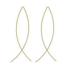 Load image into Gallery viewer, Earings long women fashion earing for womens dangling 1pair Punk Rock Cross fishing line Style Gift Leaf Chain Tassel Earrings
