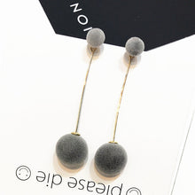 Load image into Gallery viewer, Cute Double Faux Fur Ball Dangle Drop Earrings for Women Red Black Long Oorbellen Pom Pom Pendant Earing Fashion Jewelry
